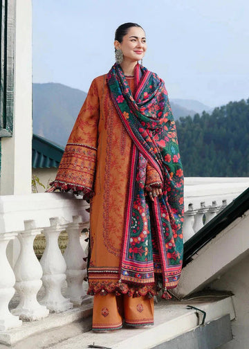 “Danak 3PC Embroidered Suit with Wool Shawl – D2002”