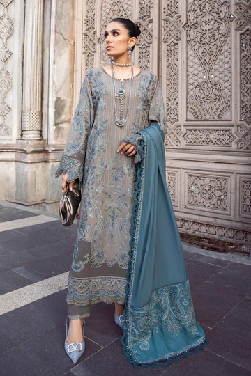 “Danak 3PC Sequence Embroidered Suit with Embroidered Shawl – D2662”