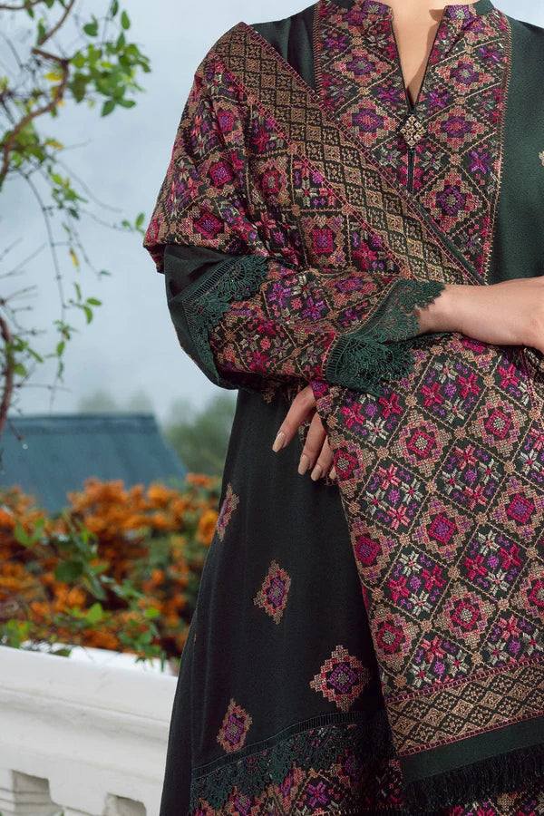 “Dhanak 3PC Embroidered Suit with Embroidered Shawl”