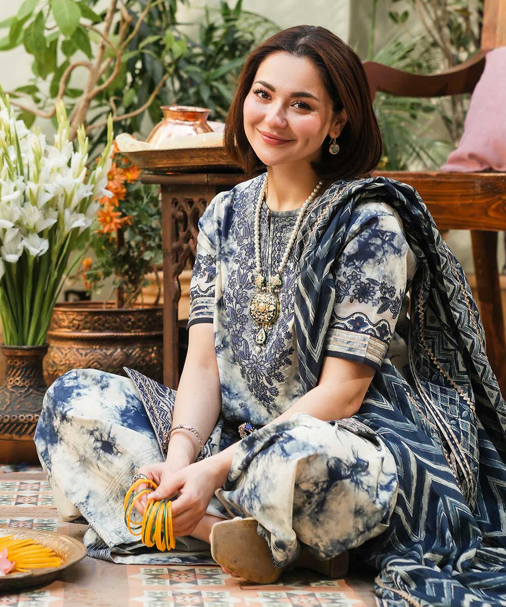 LAWN 3PC Piece Digital Print Allover Lawn Suit | Embroidered Shirt | chiffon Printed Dupatta ( with embroidered laces)