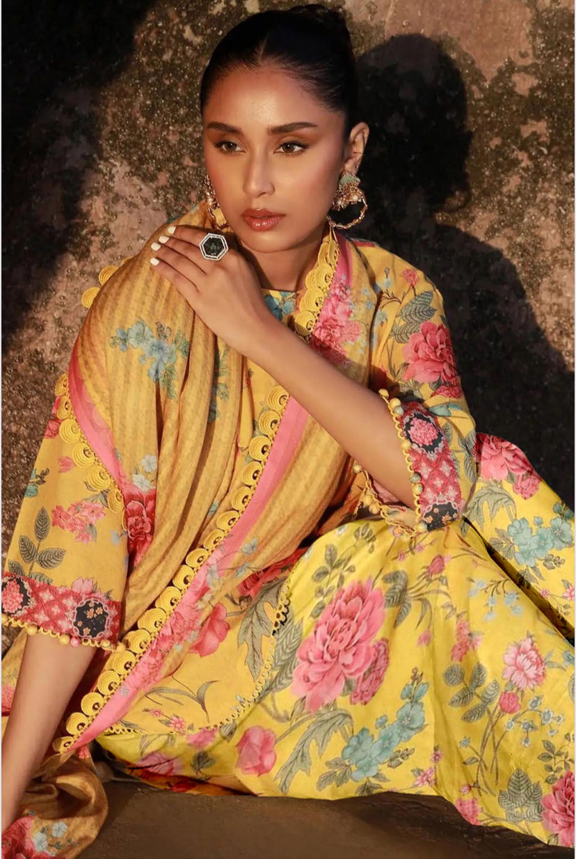 KHADDAR 3PC PRINTED UNSTITCHED ALLOVER 906-RR
