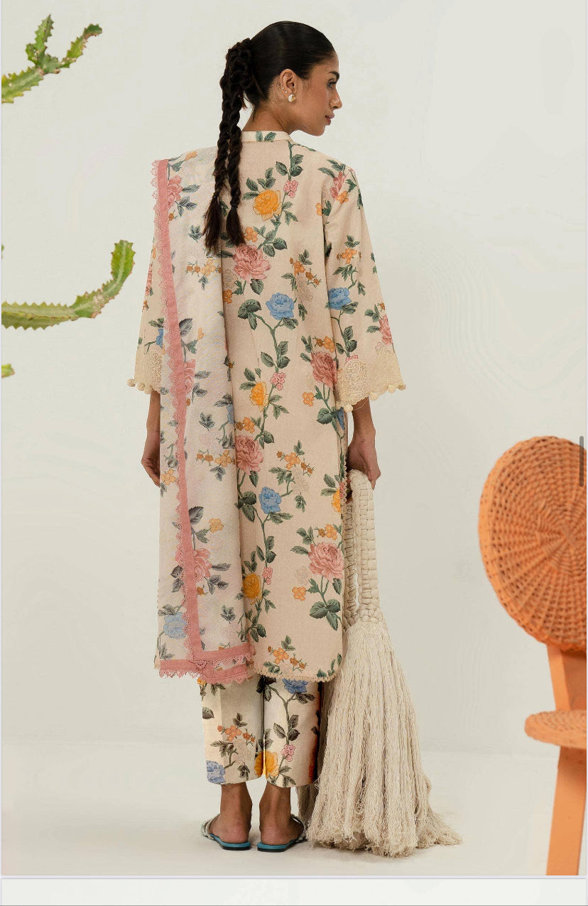 KHADDAR 3PC PRINTED UNSTITCHED ALLOVER 905-RR