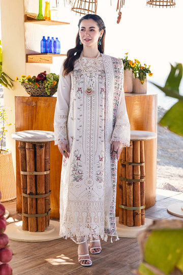 LAWN 3PC CHIKENKARI EMBROIDERED SHIRT PLAIN TROUSER (D-PATCH ) monar printed DUPATA D-199