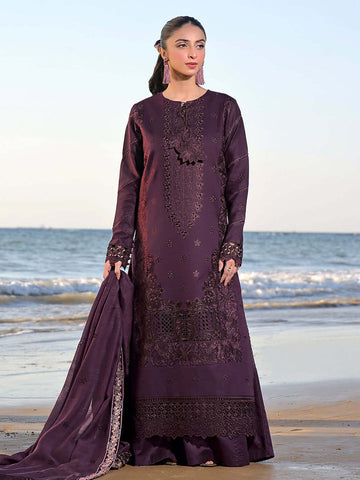 “Danak 3PC Embroidered Suit with Embroidered Shawl – D1079”