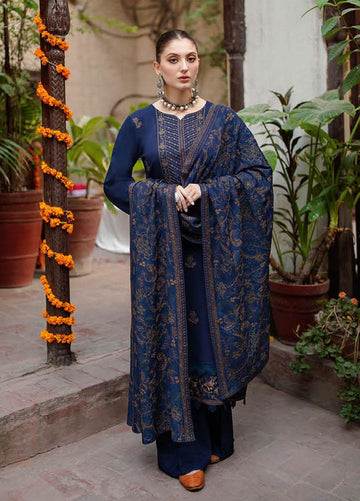 “Dhanak 3PC Embroidered Suit with Embroidered Shawl”