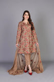 3pc lawn dress with embroidered chiffon dupatta