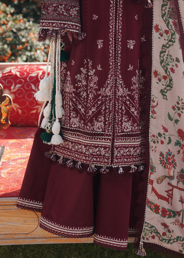 Dhanak 3PC Embroidered Suit with Wool Shawl