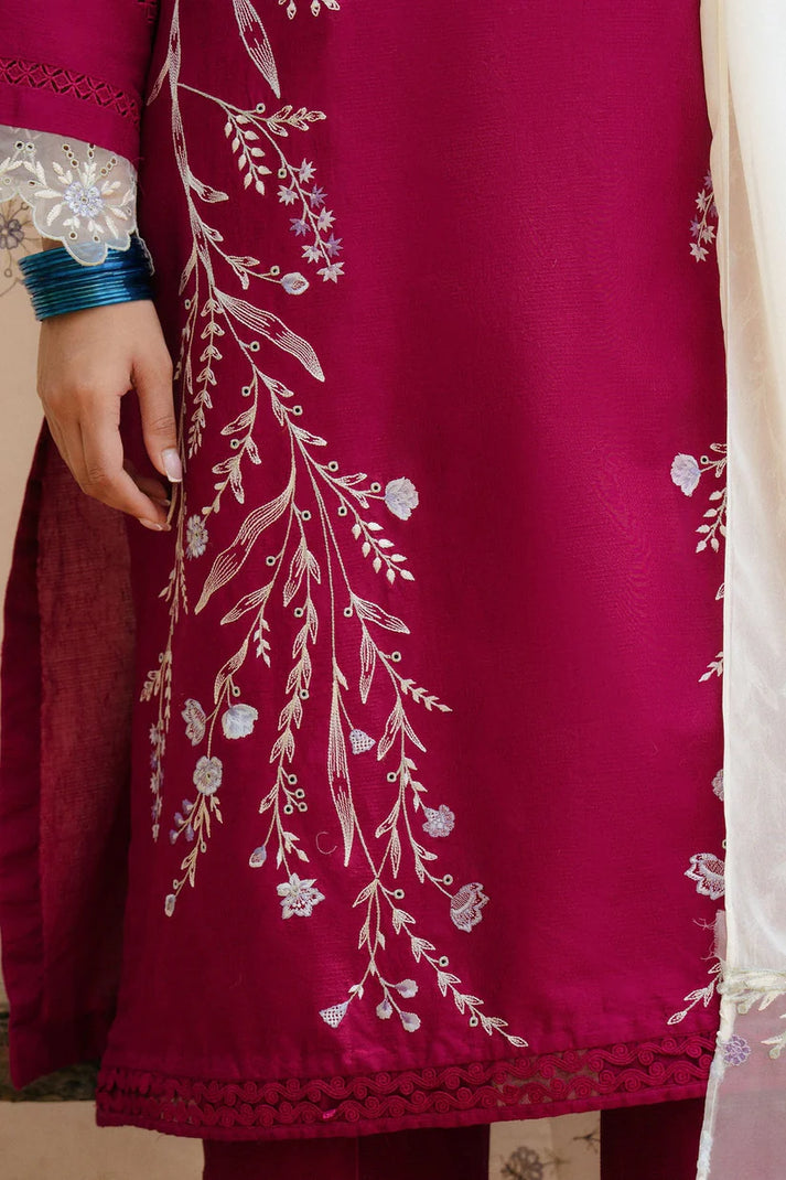 “Danak 3PC Embroidered Suit with Embroidered Shawl – D1022”