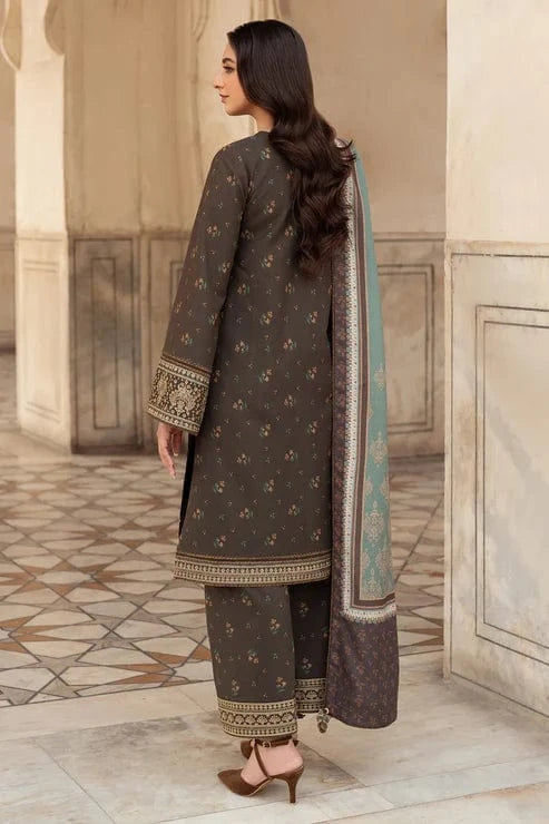 “Dhanak 3PC Embroidered Suit with Wool Shawl”