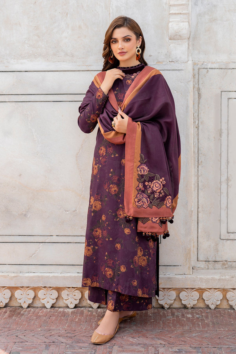 3PC PRINTED KARANDI SHIRT TROUSER AND SHAWL 1201-RR