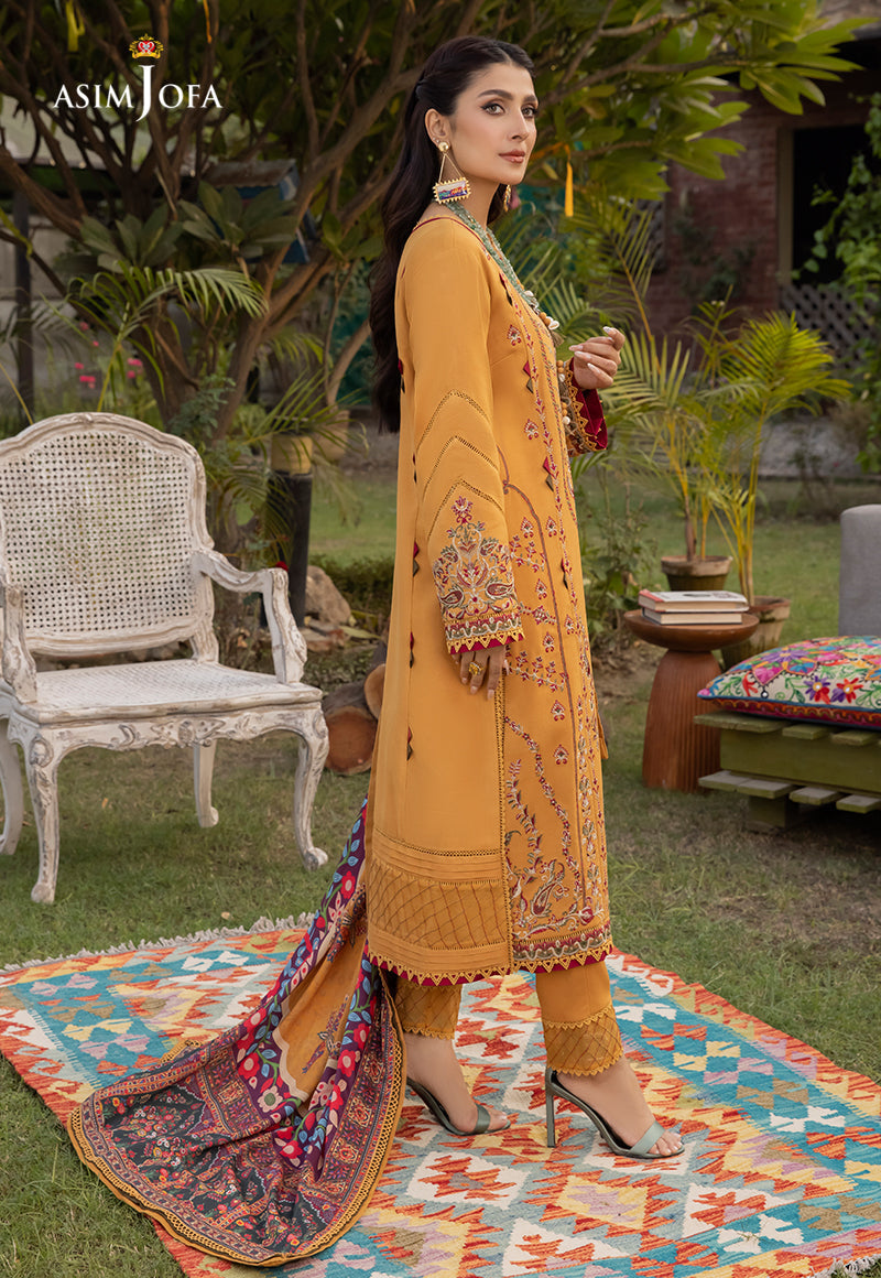 3PC UNSTITCHED LAWN Embroidered SHIRT SLEEVES PLAIN TROUSER PRINTED DUPATA 325-A