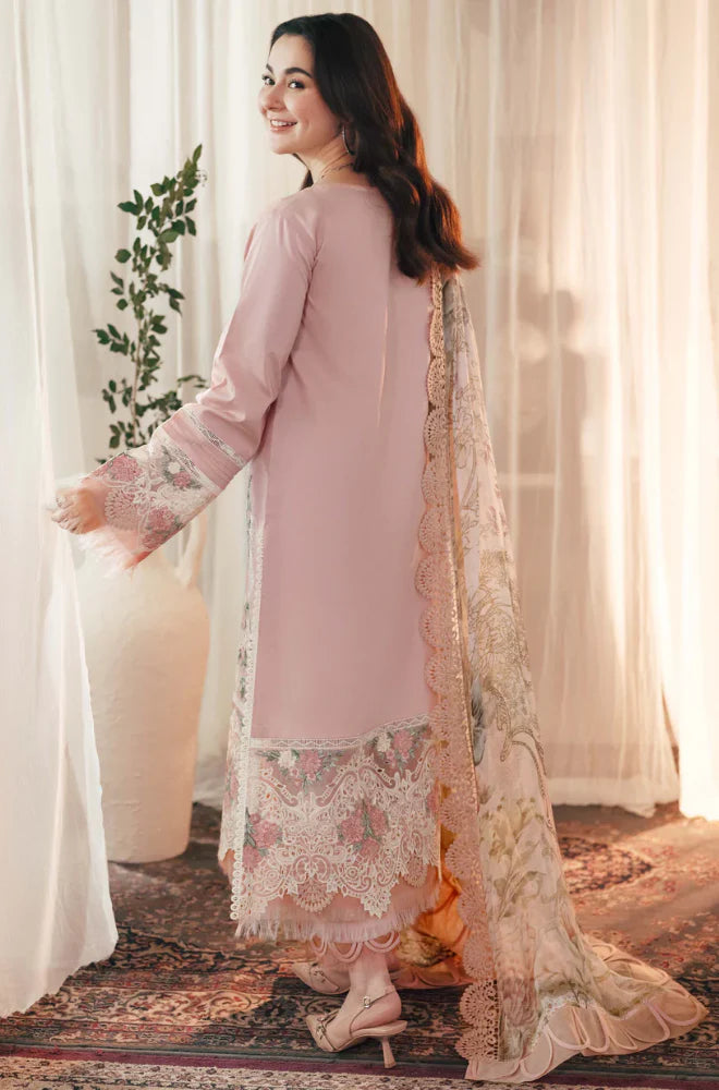 LAWN 3PC BORING EMBROIDERED SHIRT EMBORIDED SLEEVES EMBORIDED PATCH PRINTED DUPATA 98-AL