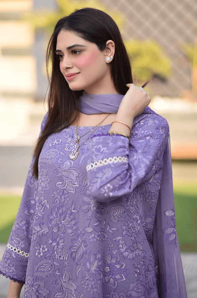 BAREEZE 3PC EMBORIDED LAWN SHIRT CHIFFON EMBROIDERED DUPATA 768-AL