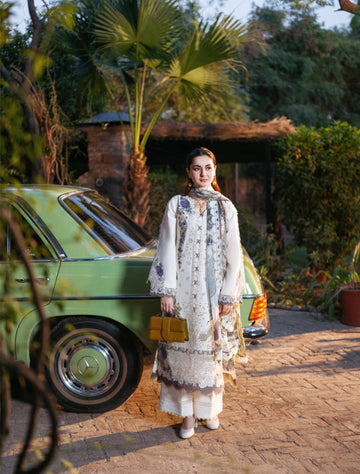 “Dhanak 3PC Embroidered Suit with Embroidered Shawl”