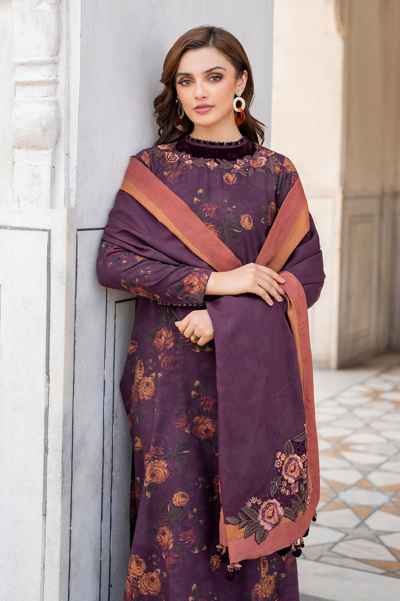 3PC PRINTED KARANDI SHIRT TROUSER AND SHAWL 1201-RR