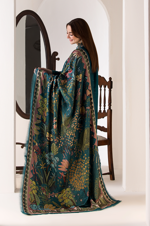 3PC LAWN EMBROIDERED SHIRT PLAIN TROUSER (D-LACE) MANAAR PRINTED DUPATA 6266-A