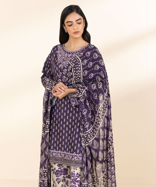LAWN 3PC ALLOVER PRINTED SHIRT TROUSER DUPATA