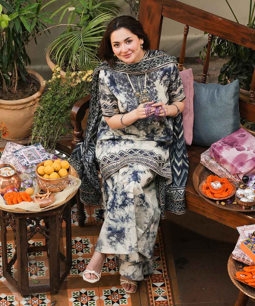 LAWN 3PC Piece Digital Print Allover Lawn Suit | Embroidered Shirt | chiffon Printed Dupatta ( with embroidered laces)