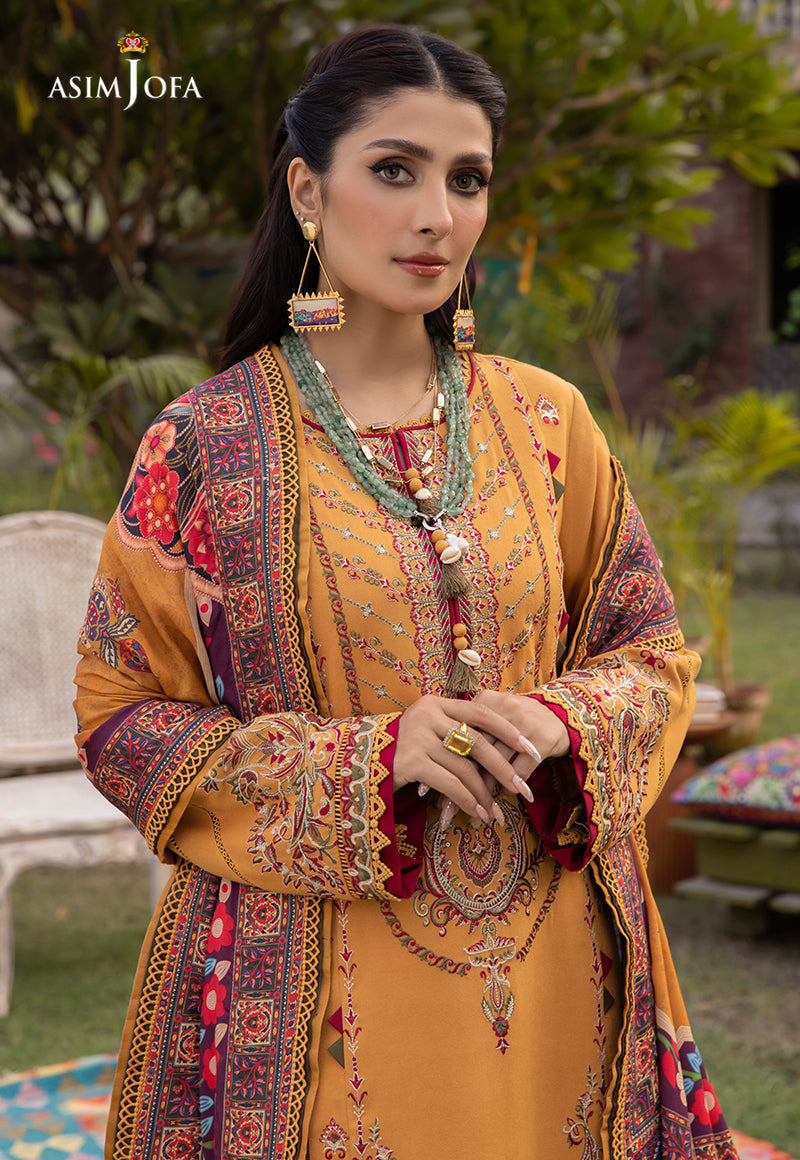 3PC UNSTITCHED LAWN Embroidered SHIRT SLEEVES PLAIN TROUSER PRINTED DUPATA 325-A