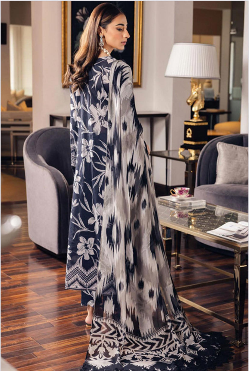 KHADDAR 3PC PRINTED UNSTITCHED ALLOVER 902-RR