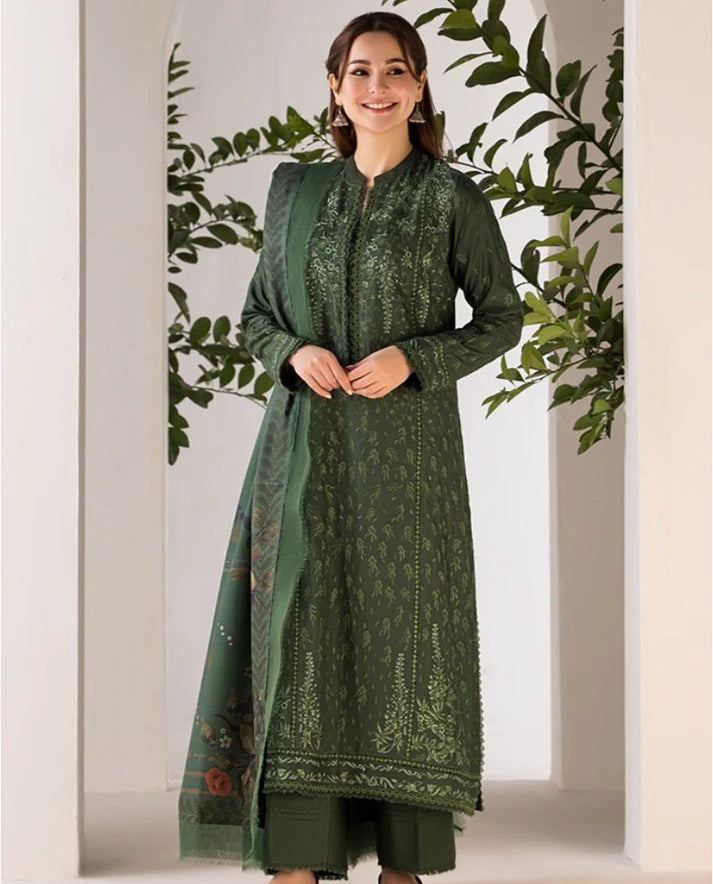“Danak 3PC Embroidered Suit with Wool Shawl – D532”