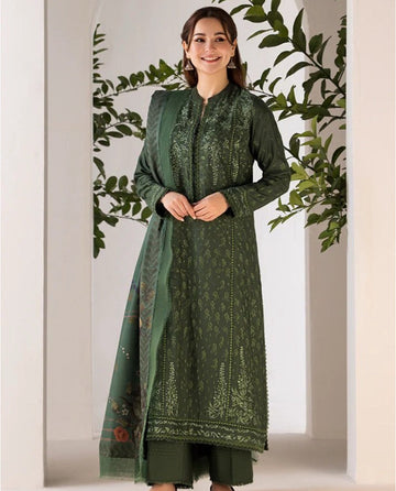“Danak 3PC Embroidered Suit with Wool Shawl – D532”