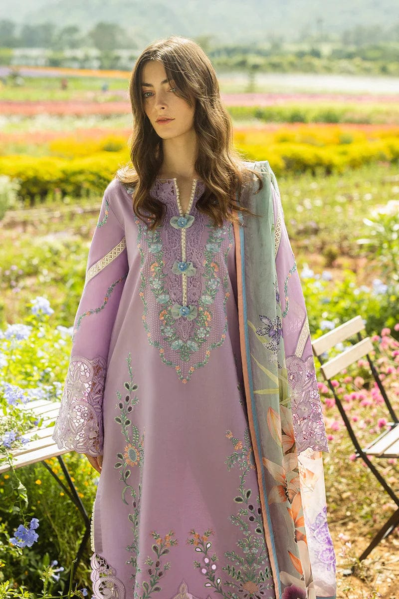 “Mushq 3PC Lawn Embroidered Suit with Dhanak Dupatta”