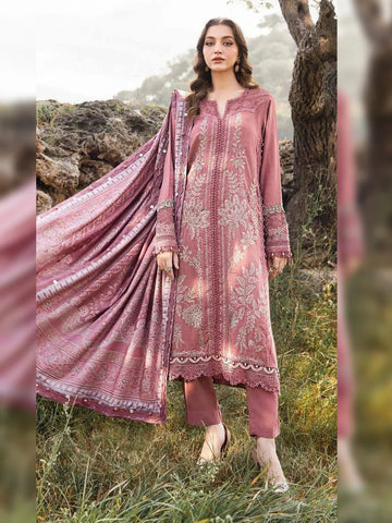“Danak 3PC Embroidered Suit with Wool Shawl – D531”