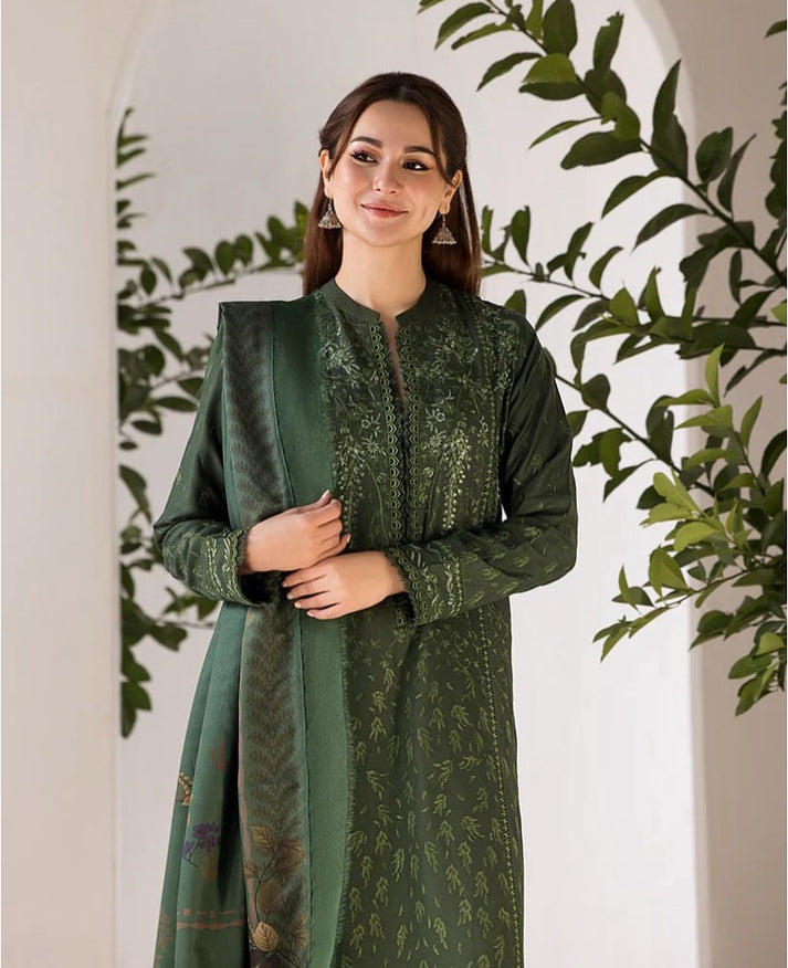 “Danak 3PC Embroidered Suit with Wool Shawl – D532”