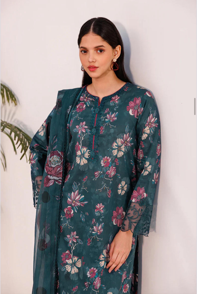 KHADDAR 3PC PRINTED UNSTITCHED ALLOVER 907-RR
