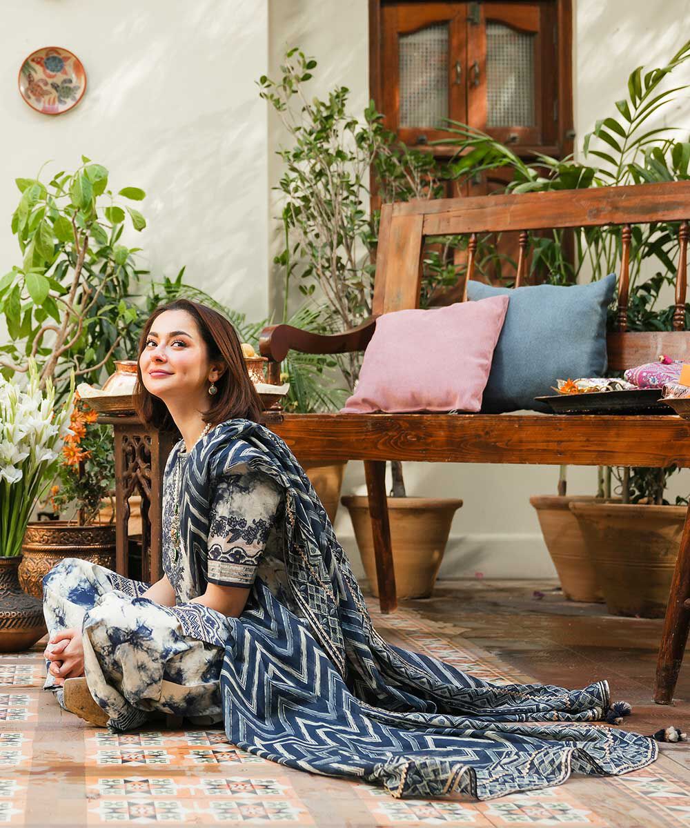 LAWN 3PC Piece Digital Print Allover Lawn Suit | Embroidered Shirt | chiffon Printed Dupatta ( with embroidered laces)