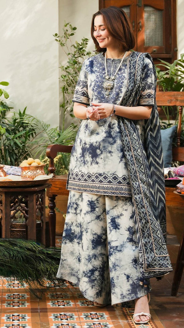 LAWN 3PC Piece Digital Print Allover Lawn Suit | Embroidered Shirt | chiffon Printed Dupatta ( with embroidered laces)
