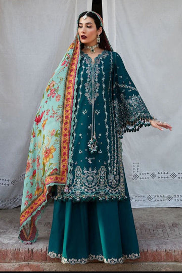 “Dhanak 3PC Embroidered Suit with Wool Shawl”