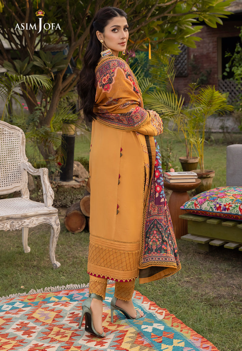 3PC UNSTITCHED LAWN Embroidered SHIRT SLEEVES PLAIN TROUSER PRINTED DUPATA 325-A