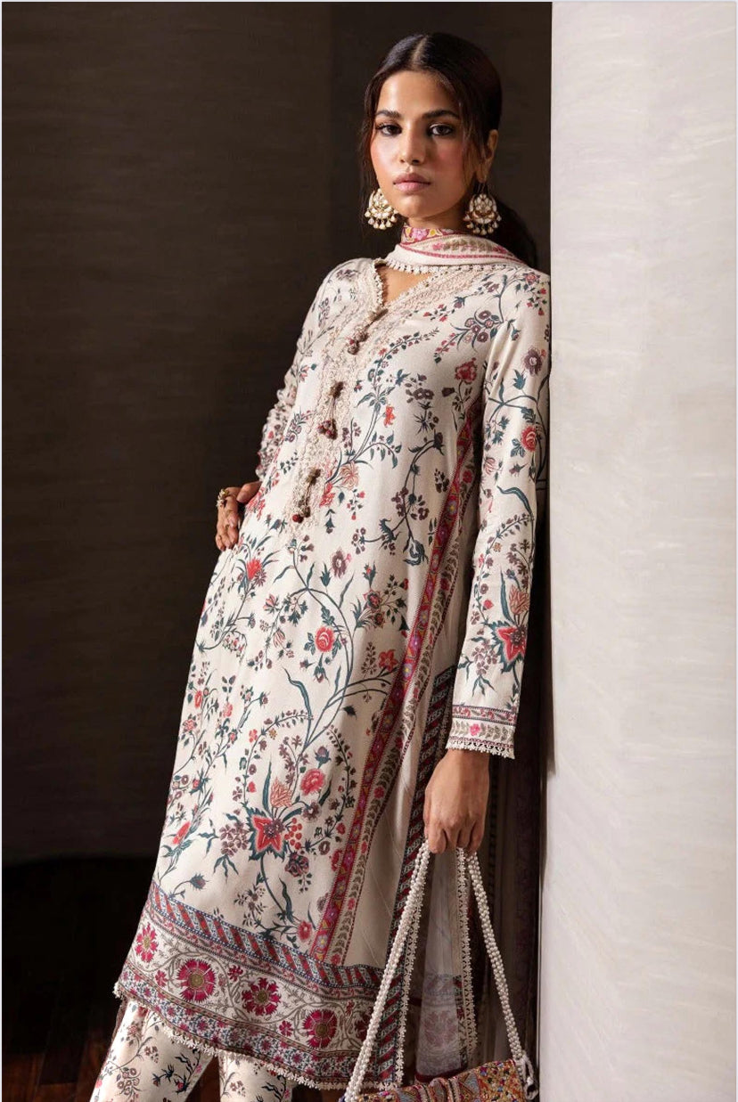 KHADDAR 3PC PRINTED UNSTITCHED ALLOVER 908-RR