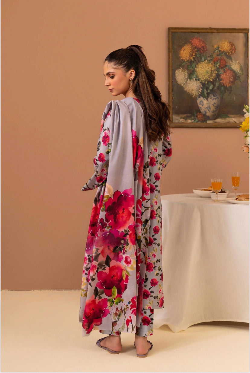 KHADDAR 3PC PRINTED UNSTITCHED ALLOVER 910-RR