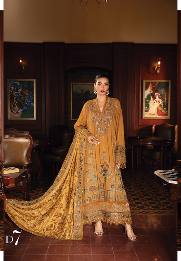 “Dhanak 3PC Embroidered Suit with Wool Shawl”