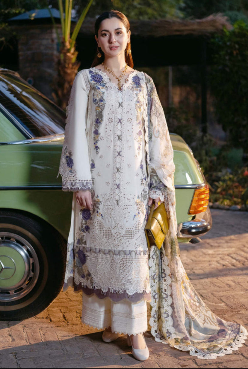 “Dhanak 3PC Embroidered Suit with Embroidered Shawl”