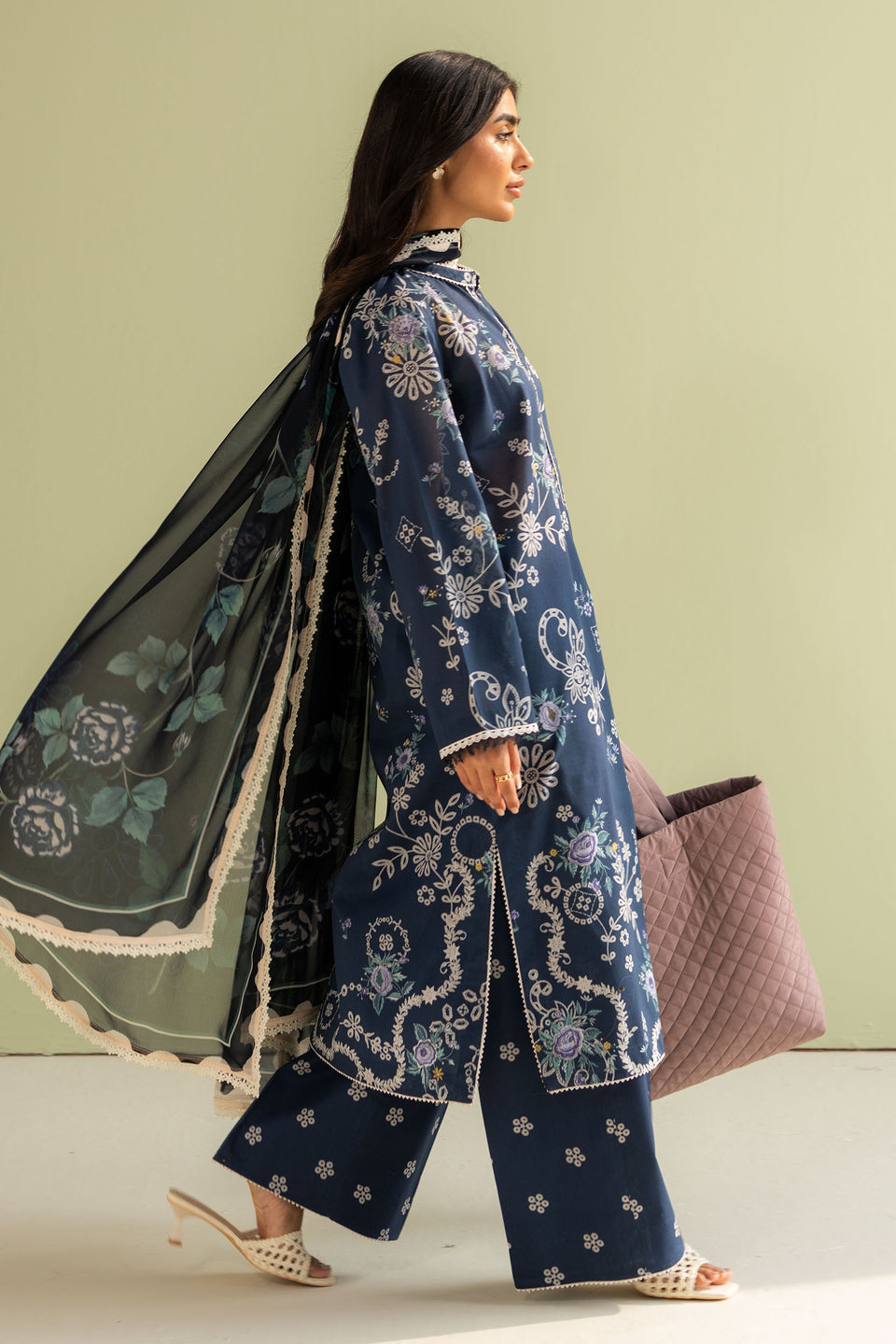 LAWN 3PC ALLOVER PRINTED SHIRT TROUSER DUPATA