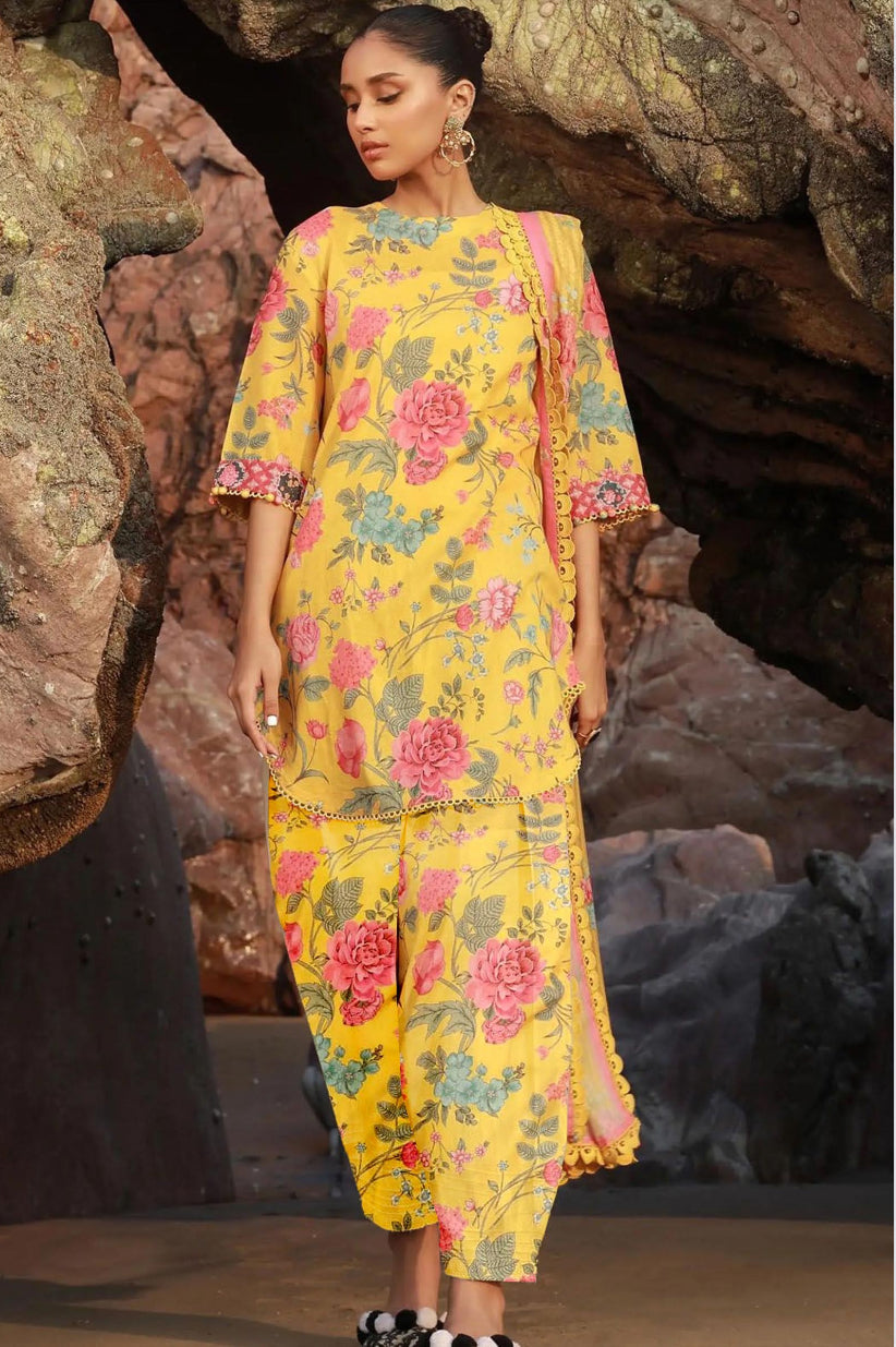 KHADDAR 3PC PRINTED UNSTITCHED ALLOVER 906-RR