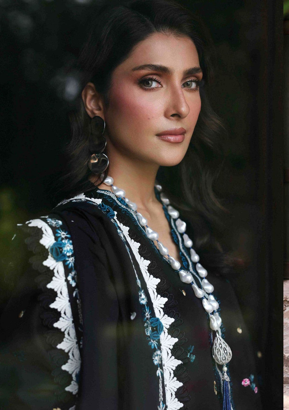 “Dhanak 3PC Embroidered Suit with Embroidered Shawl”