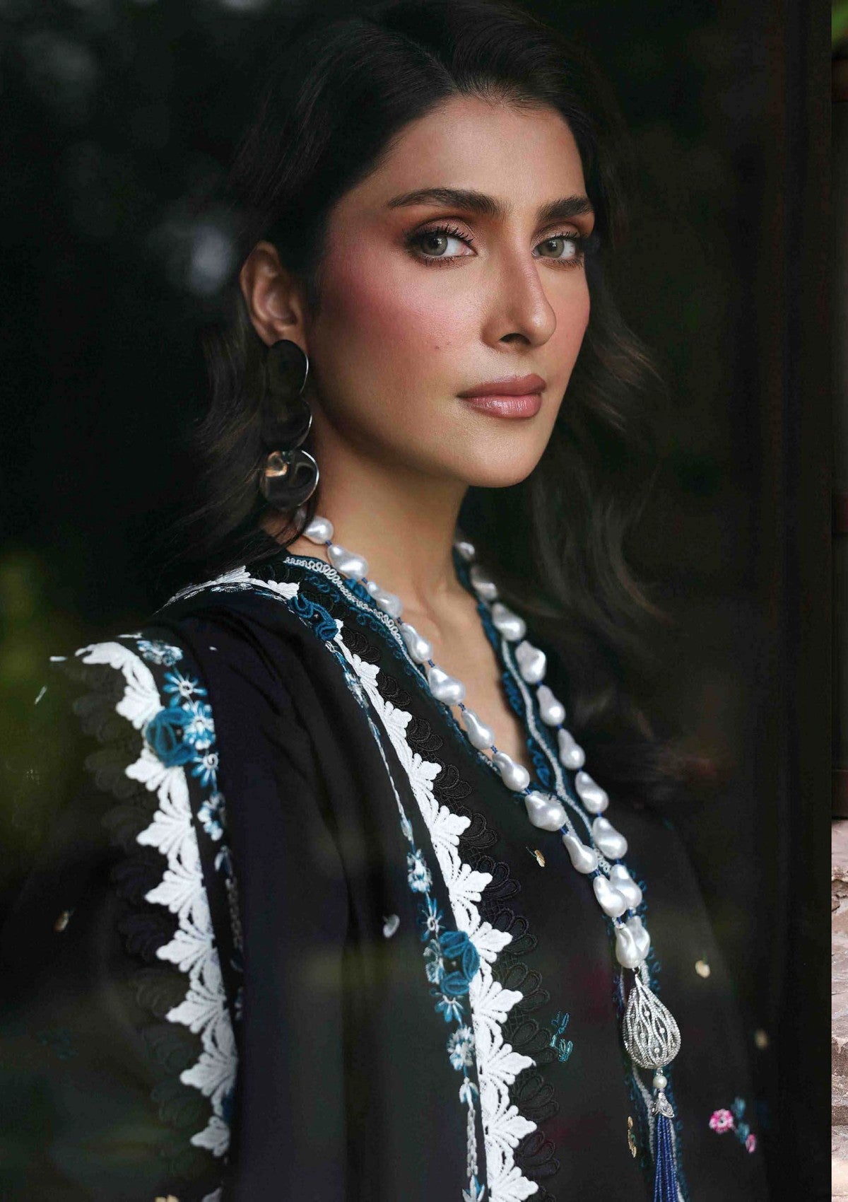 “Dhanak 3PC Embroidered Suit with Embroidered Shawl”