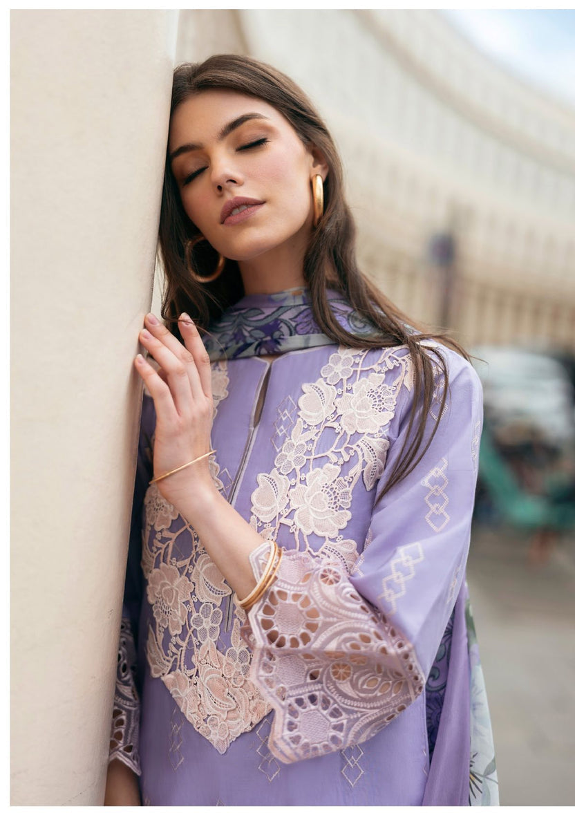 “Dhanak 3PC Embroidered Suit with Wool Shawl”