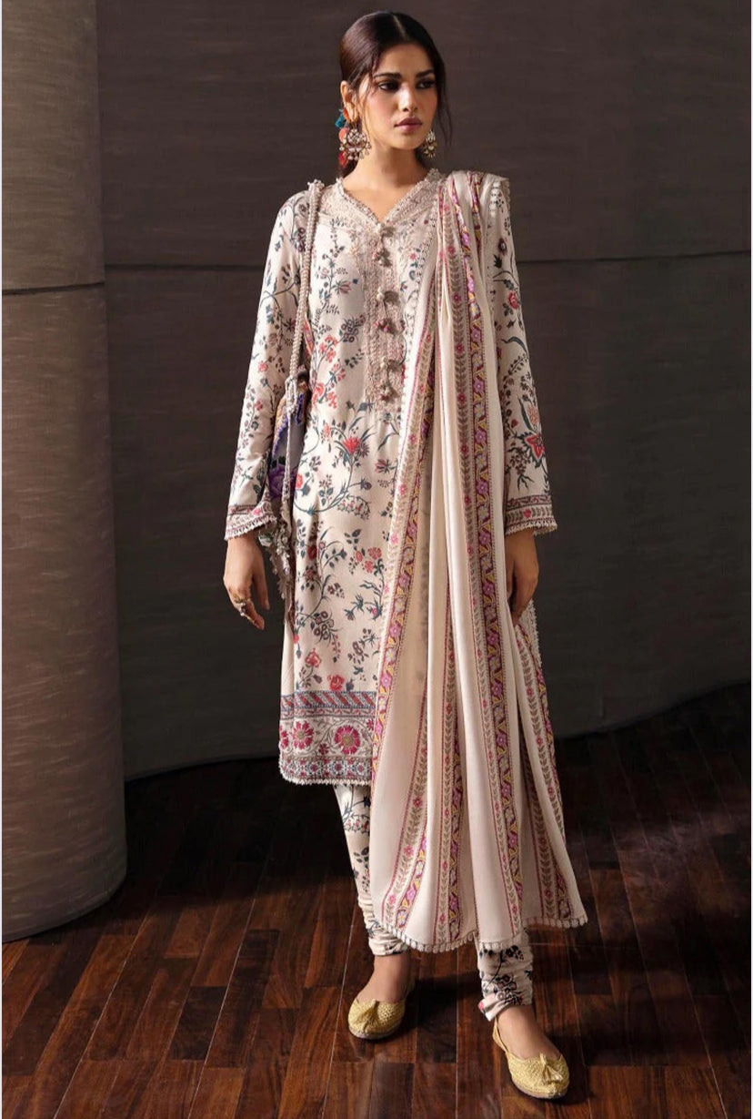 KHADDAR 3PC PRINTED UNSTITCHED ALLOVER 908-RR