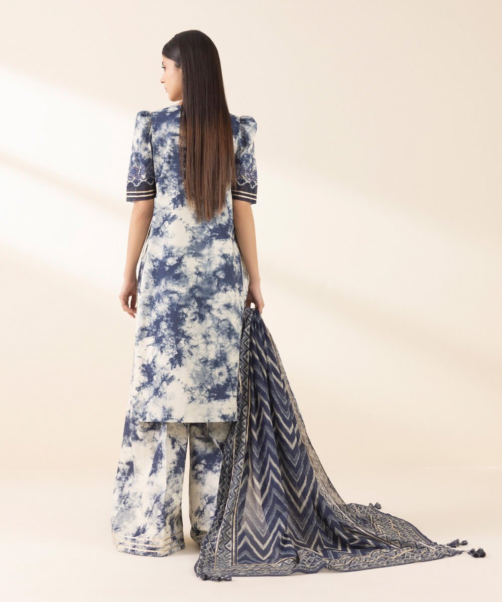 LAWN 3PC Piece Digital Print Allover Lawn Suit | Embroidered Shirt | chiffon Printed Dupatta ( with embroidered laces)