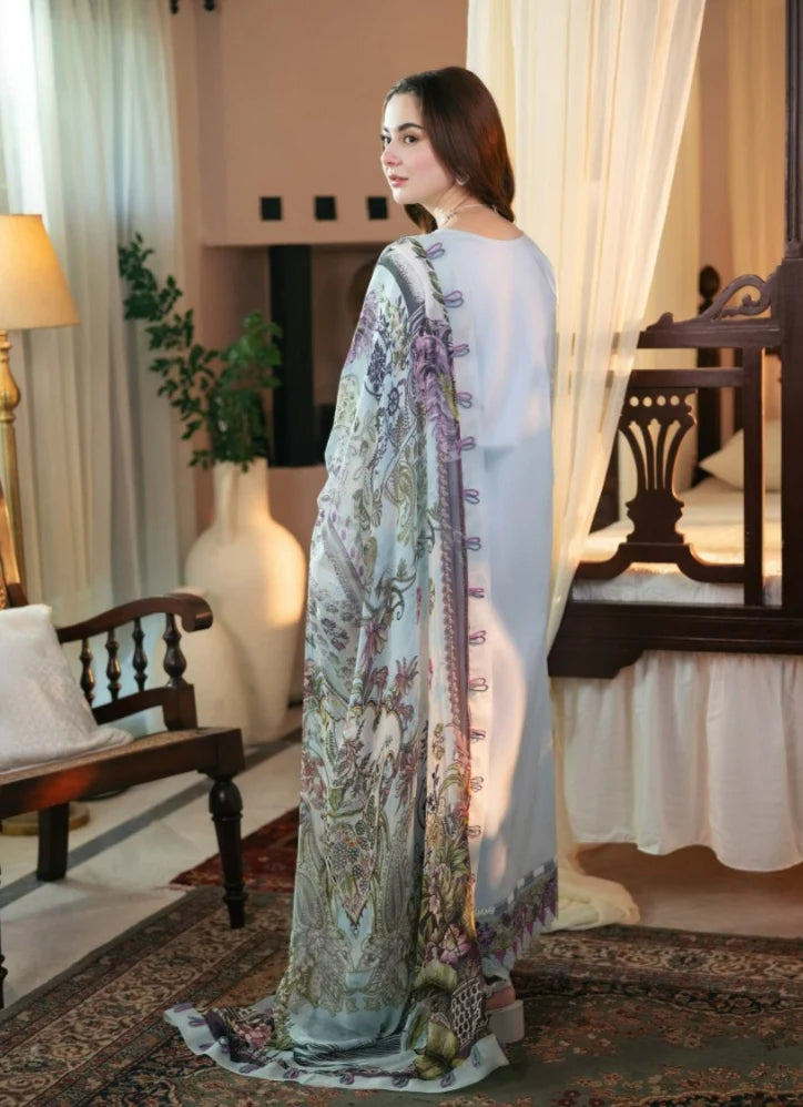 Dhanak 3PC Embroidered Suit with Wool Shawl