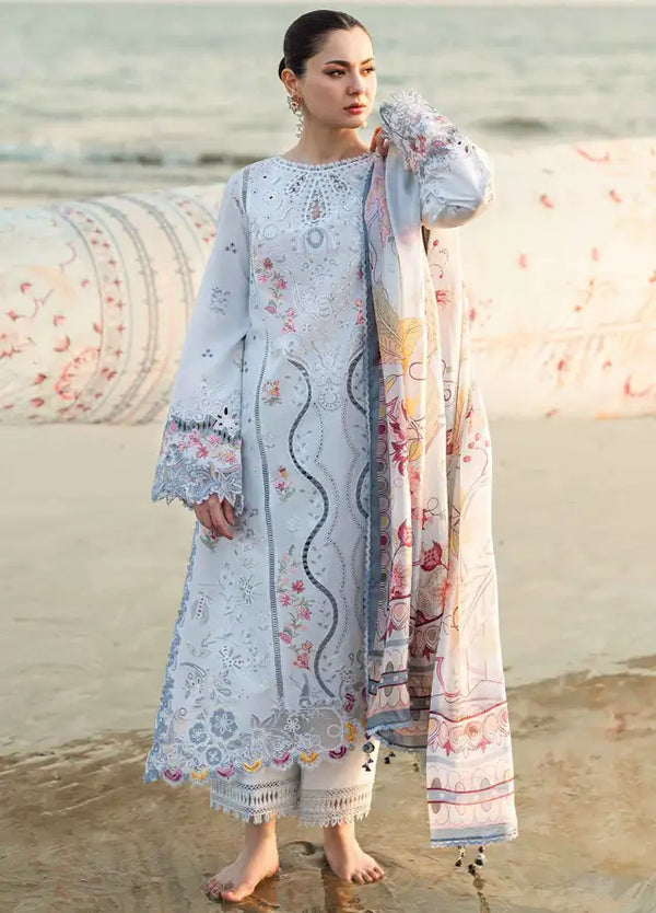 HOLE CHIKENKARI 3PC EMBORIDED LAWN SHIRT CHIFFON EMBROIDERED DUPATA
