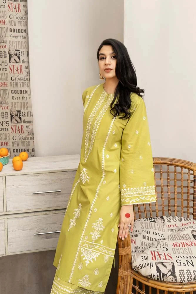 3PC EMBROIDERED LAWN SHIRT SLEEVES TROUSER PRINTED DUPATA 1026-AL