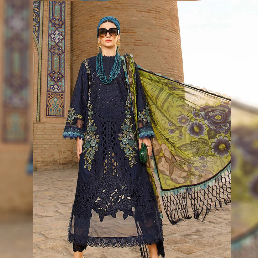 3PC UNSTITCHED LAWN | CHIKANKARI 7367-A