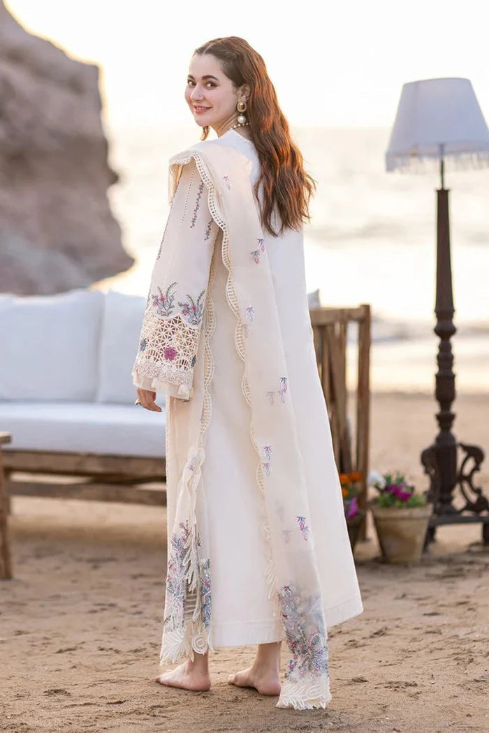 LAWN 3PC OFF WHITE LUXURY LAWN CHIKANKARI EMBROIDERY DRESS D-1082